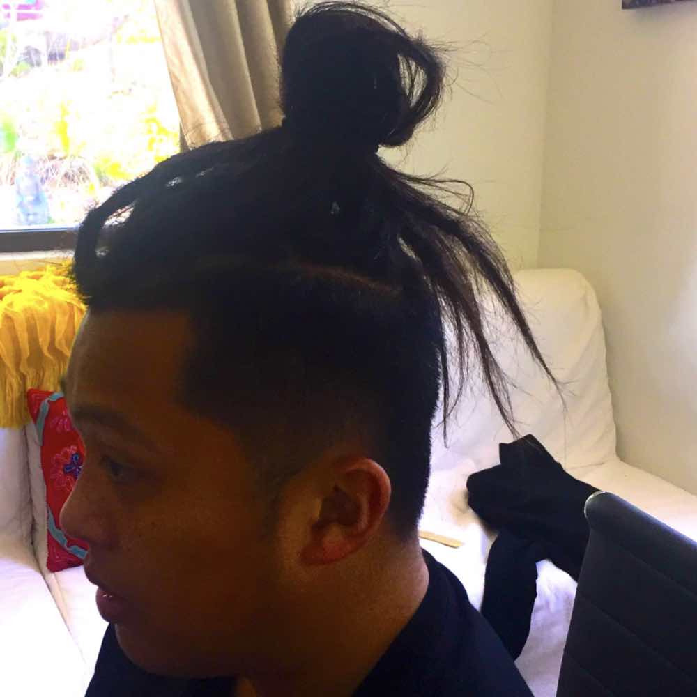 Dreadlock man bun, loc bun styles