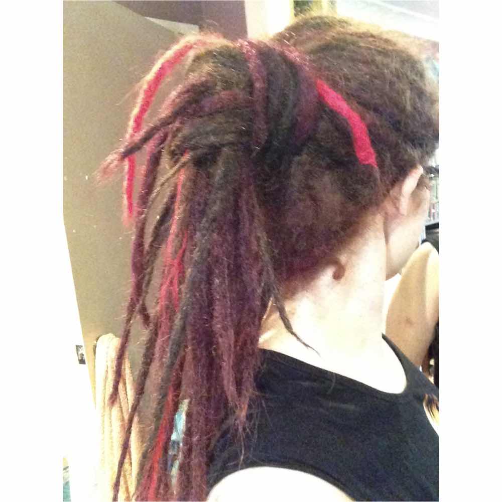 Ombre dreadlocks, dreadlock ponytail, dread bun